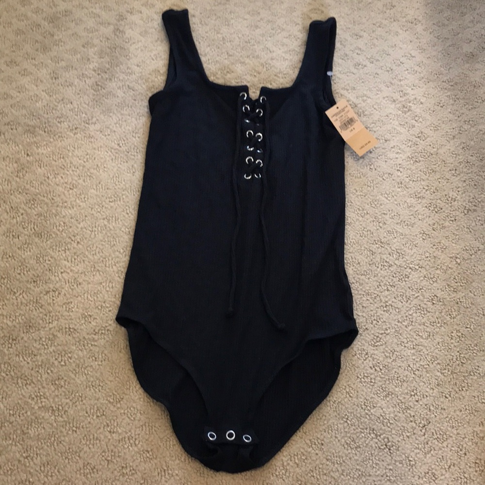 American Eagle Black Ribbed Body Suit
